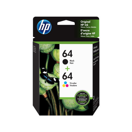 Hp HP 64, X4D92AN Tri-color/Black Original Ink Cartridge Combo Pack X4D92AN